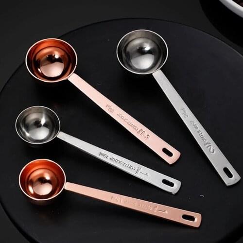 New 15/30ml Scooping Coffee Tea Powders Stainless Steel Measuring Spoon Coffee Scoop Flavouring Tablespoon Kitchen Accessories