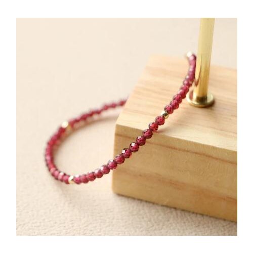 New Favorite Jewelry 3mm Real Garnet Faceted Bead Delicate Bracelet Women Gift Good For Bolld Cleansing And Health Drop shipping