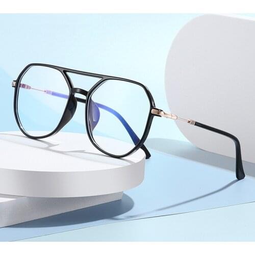 Blue Light Blocking Optical Frame for Men and Women Oversize Big Frame Eyeglasses Frame Prescription Rx-able Spectacles Myopia
