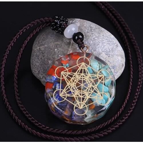 Orgone Natural Crystal Pendant Chakra Energy Healing Reiki Necklace Yoga Meditation Amulet Pendant Unisex Birthday Gift