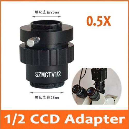 0.5X C-Mount Lens 1/2 CTV Adapter For SZM Video Digital Camera Trinocular Stereo Microscope Accessories 1/2CTV CCD Connector