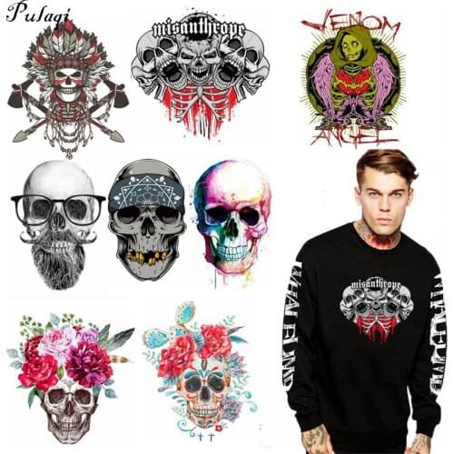 Pulaqi New Witchcraft Punk Appliqued Heat Transfer Vinyl Pvc Patch DIY Decor Iron 3d Patches For Clothing T - Shirt Wholesale H