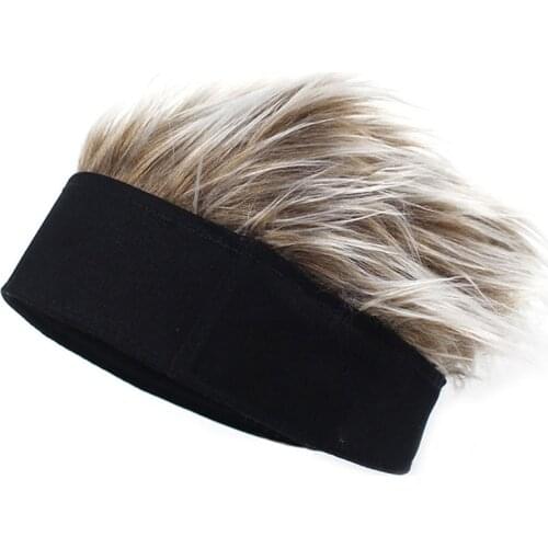 Men Women Beanie Wig Hat Fun Short Hair Caps Breathable Soft for Party Outdoor NIN668