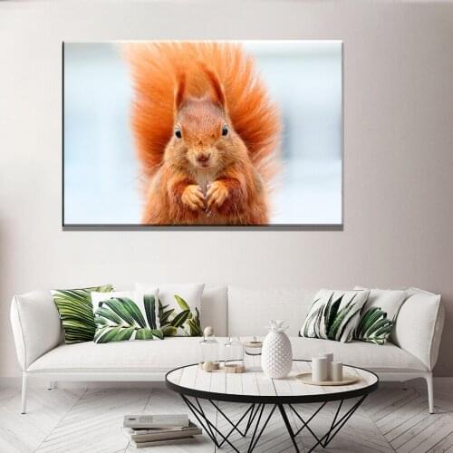 Modern Wall Art Canvas Squirrel Print Woodland Forest Animals Baby Animal Painting Canvas Posters and Prints Pictures Kids Room