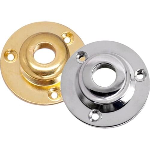 Tooyful Round Metal Threaded Jack Plate Socket Cover Head Cap for Guitar Bass Gold & Silver