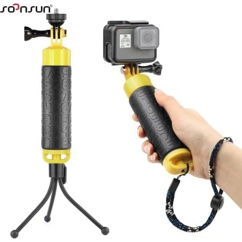 SOONSUN Anti Slip Waterproof Floating Pole Hand Grip Floaty Bobber for GoPro Hero 9 8 7 6 5 4 3 2 for DJI OSMO Action Accessory