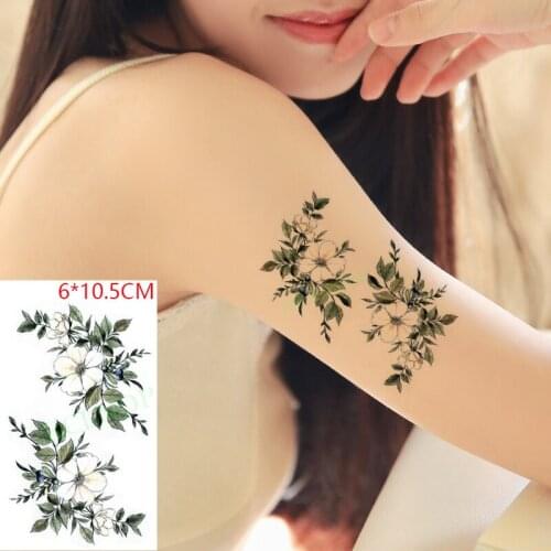 Waterproof Temporary Tattoo Sticker Small Cute Flower Body Arm Hand Leg Back Art Flash Tatoo Fake Tatto Ins Hot for Women Men