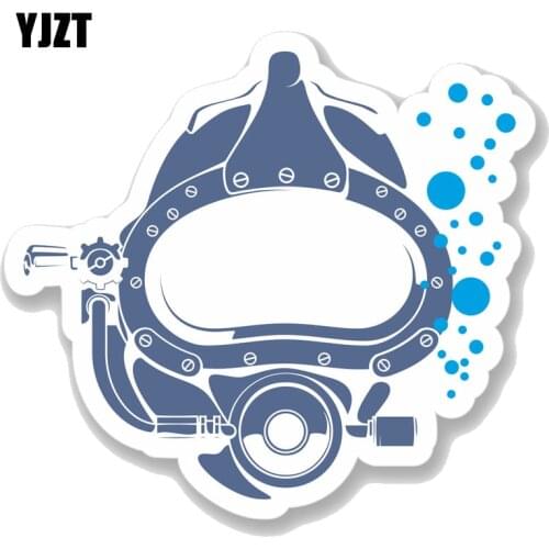 YJZT 12.7CM*11.4CM Funny Scuba Diver Diving Mask PVC Motorcycle Car Sticker 11-00236
