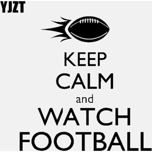 YJZT 13.5CM*13.8CM KEEP CALM and WATCH AMERICAN FOOTBALL Sport Vinyl Decal Car Stickers Black/Silver C3-1708