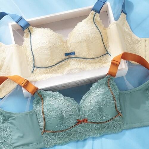 CYNTHRA Underwear Womens Lace Cotton Sexy Big Breasts Wireless Large Size Adjustable Full Cup Breathable Ladies Bra Lingerie