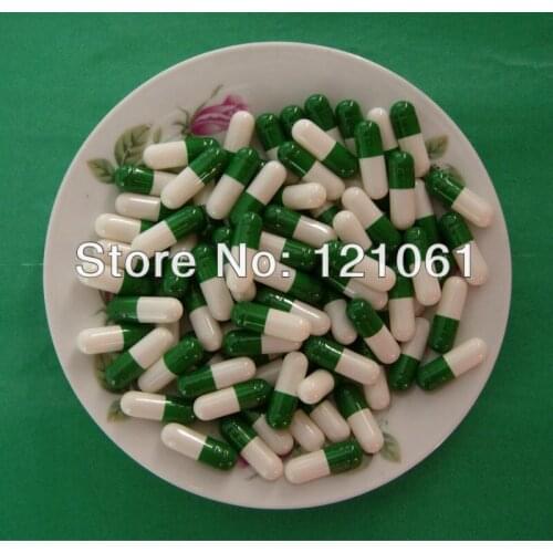 00# 1,000pcs! Dark green-white colored Empty Capsules ,hard gelatin empty capsules 00#(joined or seperated capsules available!)