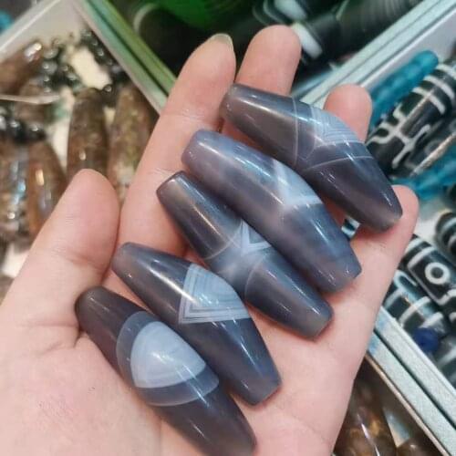 1pcs/lot natural agate dzi with eyes off-white Strange appearance accessories gem jewelry wholesale folk-custom large diy bijoux