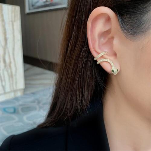 1 Pc New Style Cool Ear Stud Trendy Creative Snake-Shaped Ear Pendant Hip Hop Street Earrings for Men and Women Earring Stud