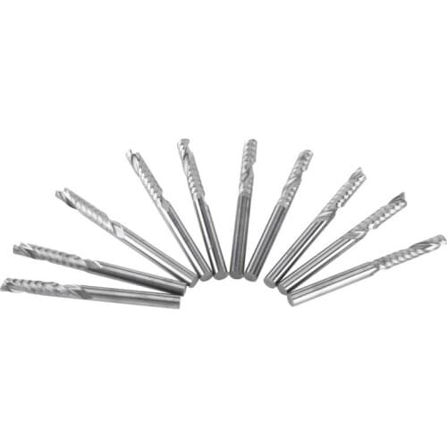 10pcs Tungsten Carbide End Mills Single Flute Milling Cutter CNC Router Bits 4mm Shank for cutting acrylic PVC density board