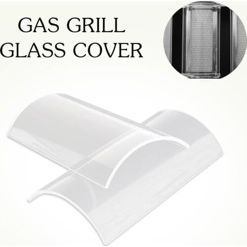 2pcs/lot Gas Barbecue Grill Thickened Glass Cover Infrared Gas Burner Kitchen Tools Accessories Burners Protectors