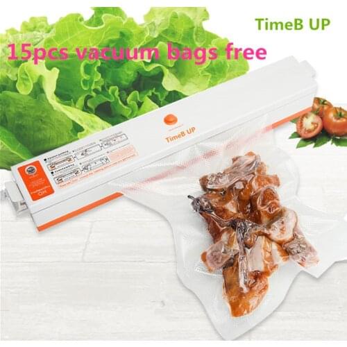 220v/110v Household Food Vacuum Sealer Packaging Machine Film Sealer Vacuum Packer with 15pcs Bags