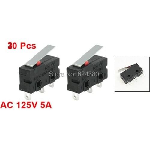 30 Pcs / Lots x Limit Micro Switch Short Straight Hinge Lever Arm SPDT 1 NO 1 NC