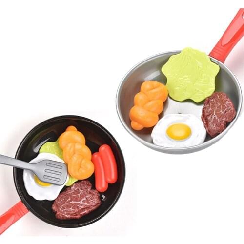 7PCS Children Pretend Play Kitchen Toy Set Miniature Kitchen Simulation Food Cookware Pot Pan Cooking Play House Toy For Girls