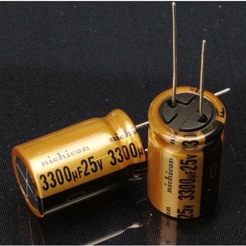 10PCS 3300uF 25V NICHICON FW Series 16x25mm 25V3300uF Audio Aluminum Electrolytic Capacitor