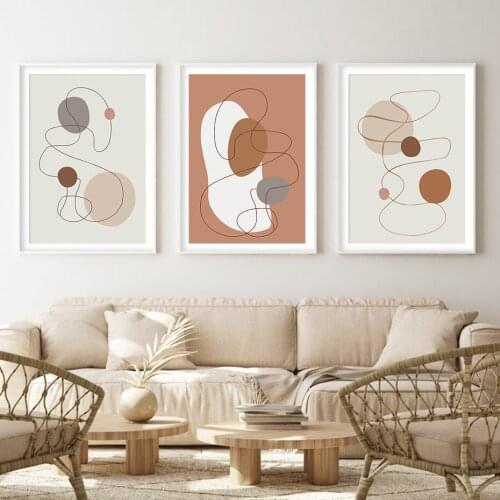 Bohemia Abstract Line Round Modern Posters Canvas Painting Wall Art Print Picture Living Room Bedroom Interior Home Decoration