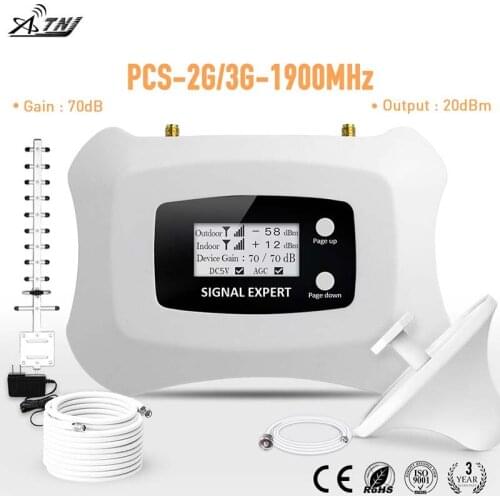 Large coverage !GSM 2G 3G mobile Signal Booster 1900mhz cellellular signal amplifier for 3G Mobile Phone Signal Repeater kit