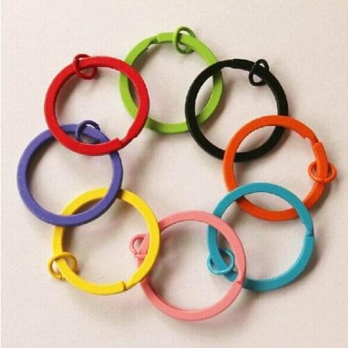 100pcs 30MM Colorful Enamal Two Circle Key Chain Ring Clasp Connector Pendant Charm Finding,DIY Accessory Jewellery Making