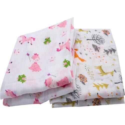 100% Bamboo Fiber Baby Blankets Swaddle Wrap Newborn Fashion Bathing Towels Flower Printed Cute Soft Blanket Gauze Bath Towel