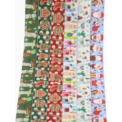DHK 5/8'' 10yards christmas alpaca printed Fold Elastic FOE stretch ribbon hairbow headwear headband DIY OEM B2004