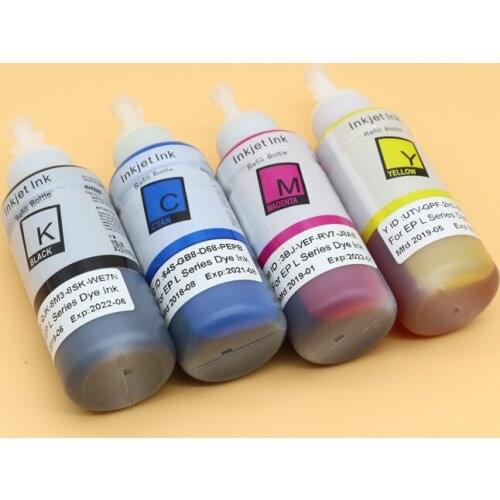 4 Color 70ML Refill Dye Ink Kit For Epson L series L100 L110 L220 L301 L310 L313 L351 L353 L358 L360 L363 L365 L455 L551 L558