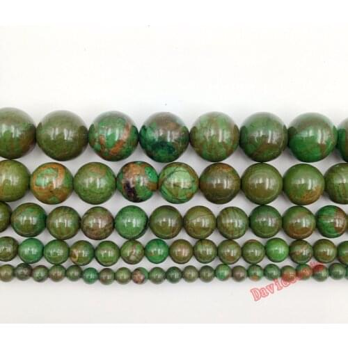 Chrysocolla jades beads Phoenix Stone Round Beads Loose ball Size 4/6/8/10/12MM Diy Charms Bracelet Handicraft Jewelry Making