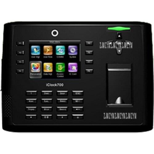 Iclock700 Digital Imaging Biometric USB Ip Watches Machine Clock with Access Control Time Recording 3.5 Inch TFT Screen black