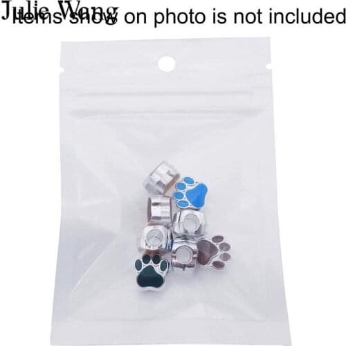 Julie Wang 50PCS White Clear Self Seal Zipper Plastic Retail Packaging Storage Poly Bag Necklace Beads Charms Jewelry Package