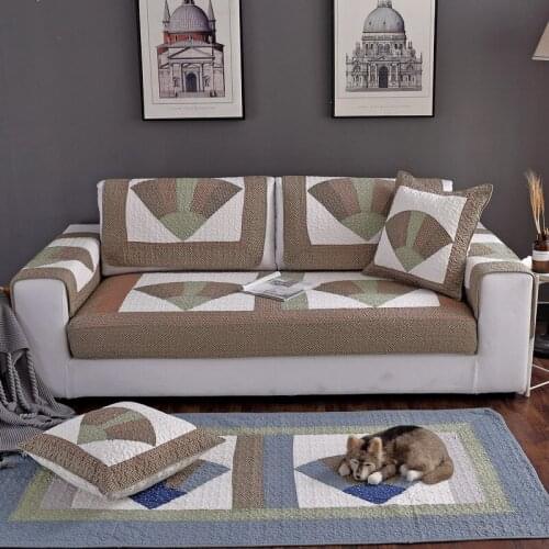 1 Piece Joining Together Sofa Cover Cotton Slip-resistant Sofa Towel Chair Covers Mats Living/Drawing Room Decorative