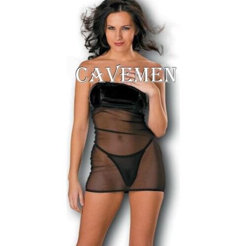 Leatherwear Wrap chest Perspective skirt1427*Ladies sexy G-string T-back Teddy Bikini Boxer Triangle Pajamas Suit Free Shipping