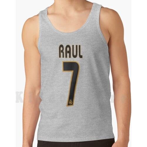 Raul Gonzalez Tank Tops Vest 100% Cotton Raul Gonzalez Zinedine Zidane Espana Seleccion La Roja Spain Liga Football