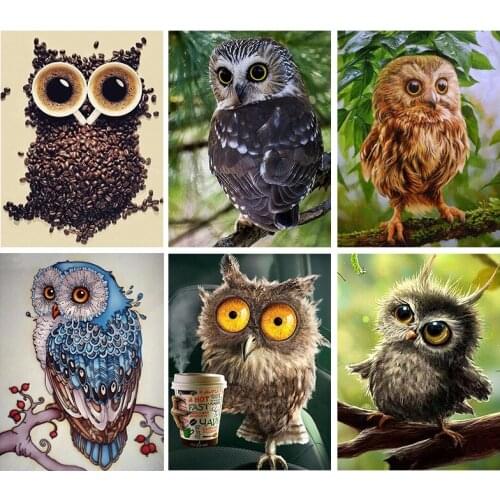 5D DIY Diamond Painting Owl Cross Stitch Kit Full Drill Diamond Embroidery Animals Mosaic Picture of Rhinestone Home Decor Gift