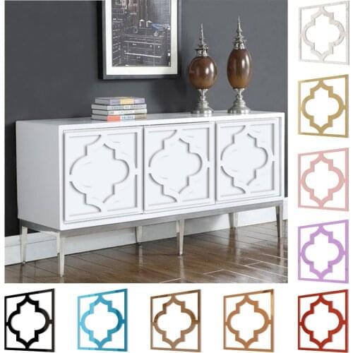 Living Room TV Cabinet Mirror Decal Hollow Pattern Furniture Refitting DIY 3D Mirror Paster Wardrobe Table Acrylic Wall Sticker