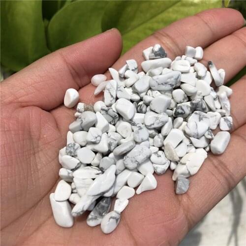 50g Natural White Howlite Chips Gravel Healing Stones Home Ornament Tank Bonsai Decoration
