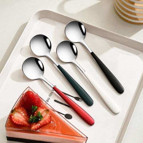 New 304 Stainless Steel Coffee Spoon Cute European Style Home Long Handle Golden Dessert Stirring Spoon Kitchen Tool Coffeeware