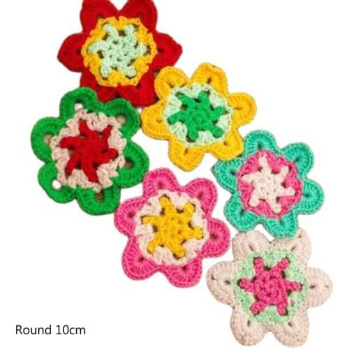 NEW colorful Lace round cotton crochet table place mat pad Cloth placemat cup mug flower coaster doily kitchen Christmas decor