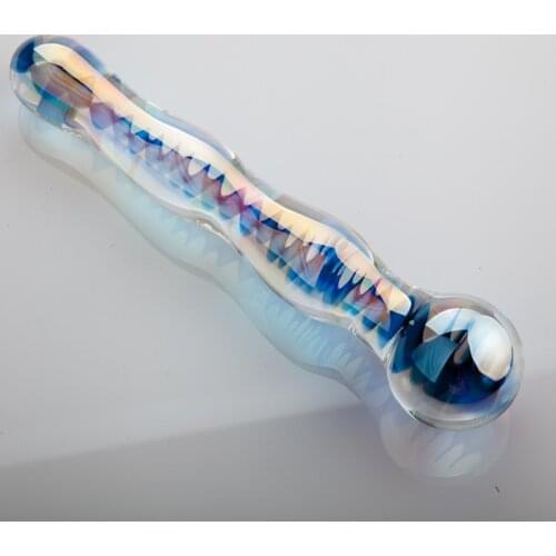 New Colorful Crystal Pyrex Glass Dildo Anal Beads Butt Plug Female Masturbation Beauty Dildos 180*40mm Long Fake Penis Sex Toys