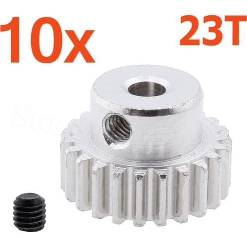 Wholesale 10Pcs/Lot Steel Motor Gear 23T Pinion For HPI HSP Spare Parts 1/10 Model RC Car Fit Redcat