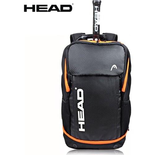 Orange Original HEAD Tennis Backpack 1-2 Pack Large Capacity Tennis Squash Rackets Bag Men Women Tennis Sports Padel Raquete Bag
