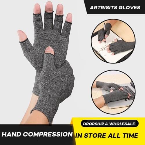 Guantes Deportivos Arthritis Gloves Wrist Support Pain Relief Gloves Therapy Open Fingers Compression Gloves Fingerless Ciclismo