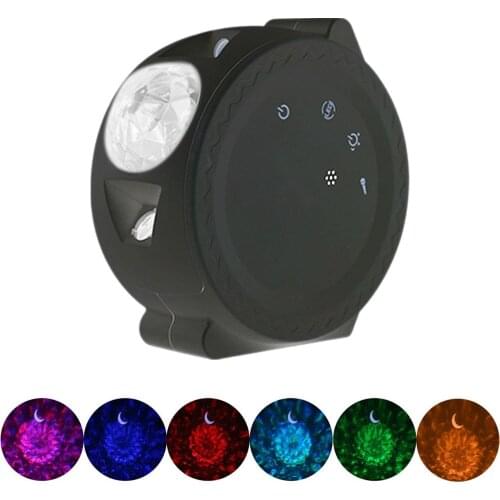 Starry Sky Projector Moon Night Lamp Projection 6 Colors Ocean Waving Lamps 360 Degree Rotation Night Lighting Lights for Child