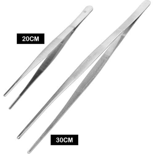 NICEYARD Straight Tweezer Stainless Steel Long Barbecue Food Tong Toothed Tweezer Home Medical Garden Kitchen BBQ Tool