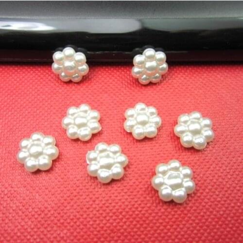 Sale!72Pcs10mm SunFlower Imitation Pearls Half Round Flatback Beads Wedding Cards Embellishments DIY Decoration