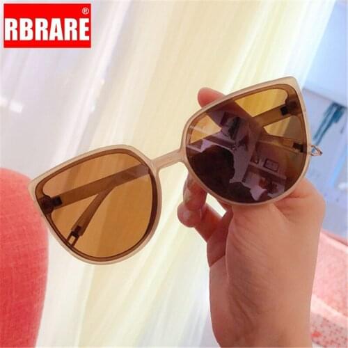 RBRARE Oversized Sunglasses Women Cat Eye Sunglasses Women Vintage Mirror Sun Glasses For Women Lunette De Soleil Femme Kawaii
