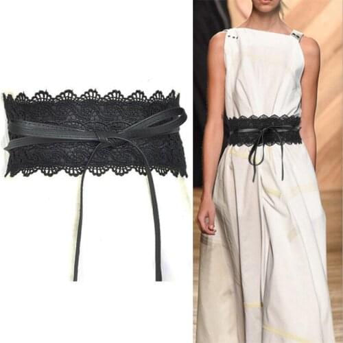 Fashion Women Casual Belt Soft Lace Bowknot Body Shaping Bands Wide Belts All Match Dress waist belt for sale cheap
