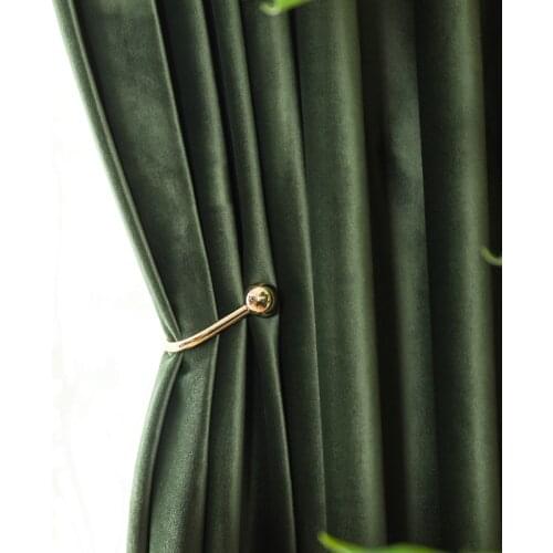 Luxury European Velvet Curtains Solid Color Blackout Curtains for Bedroom and Living Room